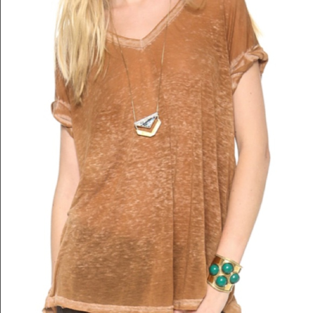 Free People Yellow Tee